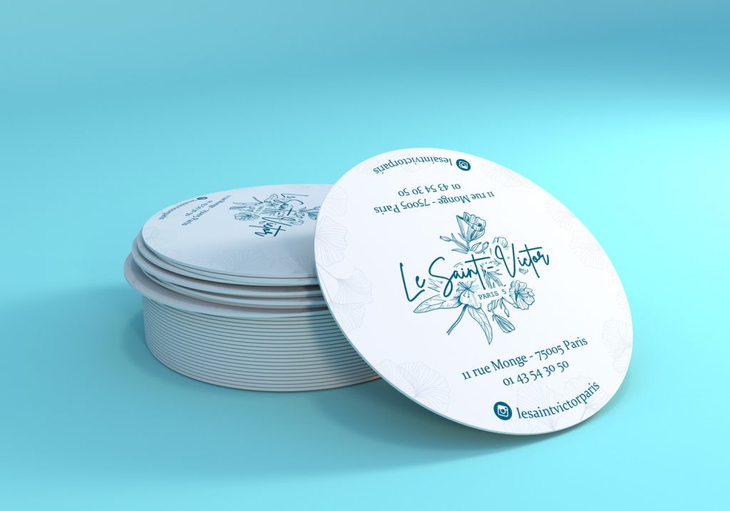 Dessous de verres blanc personnalisés