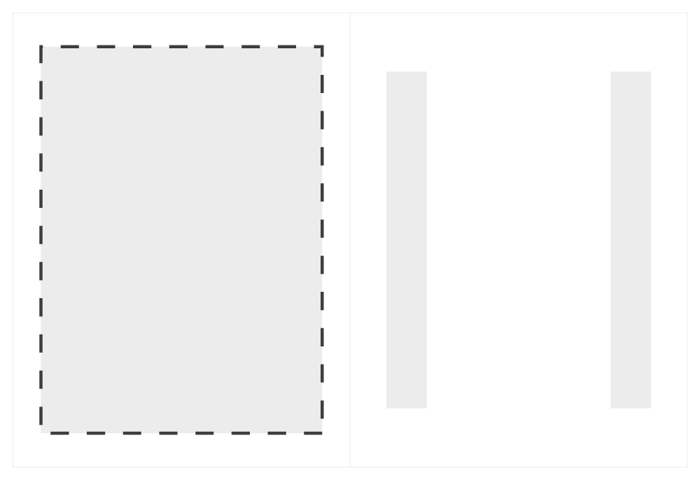 schéma de l'intérieur d'un porte menu avec des bandes adhésives pour maintenir une feuille