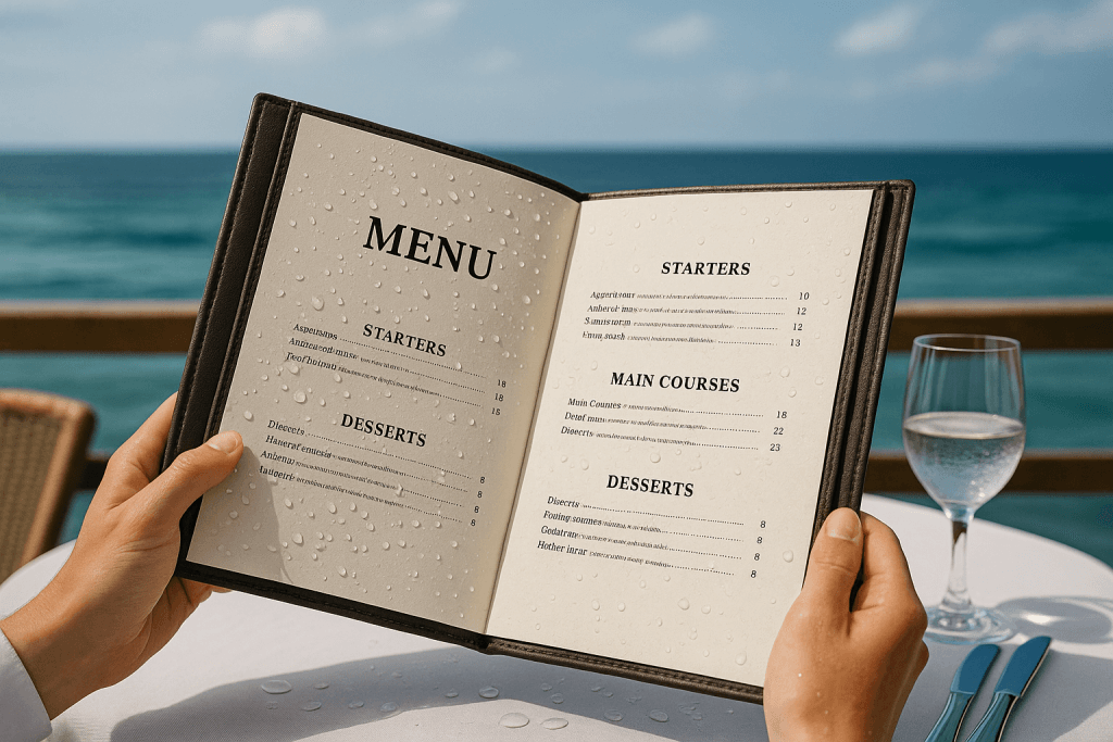 Menu-waterproof-restaurants-bord-mer