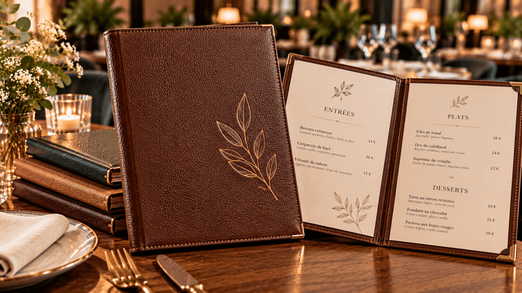Menu-cuir-grainé-avantages-restaurant